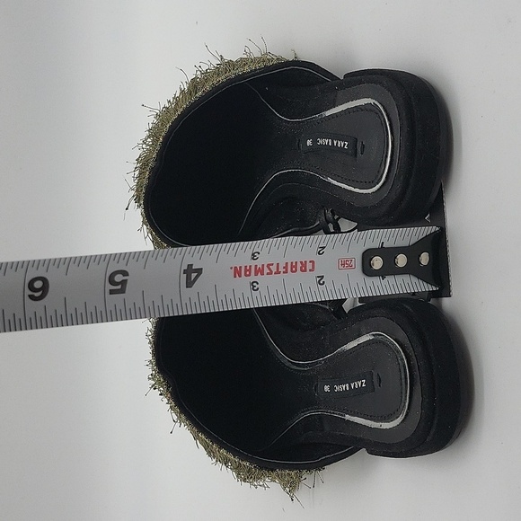 382- Zara Basic Collection Black Fringe Flat Mules Size 7.5 NWT - Picture 7 of 9